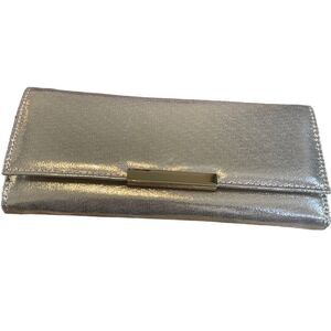 NWT R.h. Macy & Co. Gold Shiny fabric foil Travel Jewelry Wallet Case 8.5"